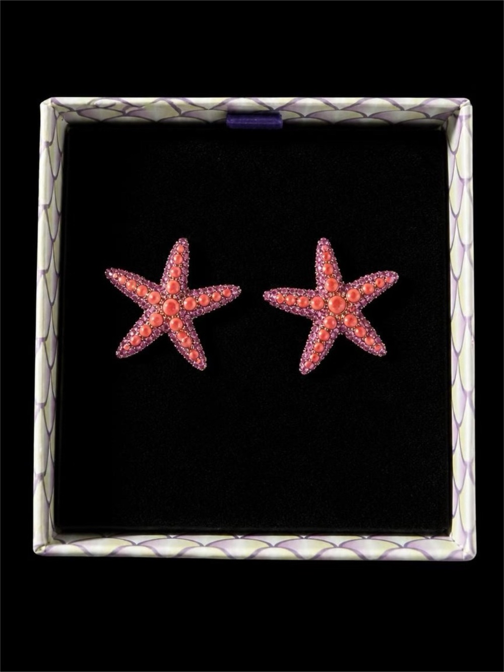Betsey Johnson Pink and Purple Starfish Stud Earrings